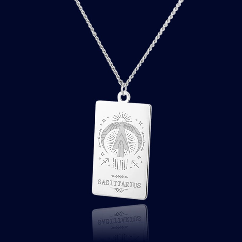 Collier Signe Zodiaque Sagittaire - Pendentif Parchemin "Echidna"