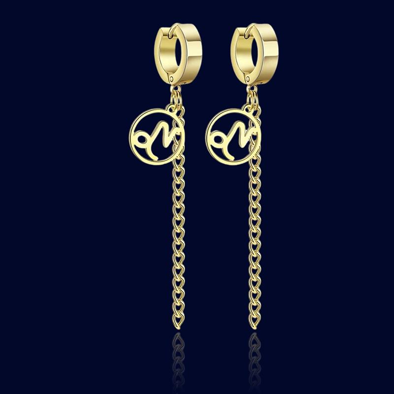 Anneaux d'oreilles Signe Zodiaque Chaînes Capricorne "Circe"