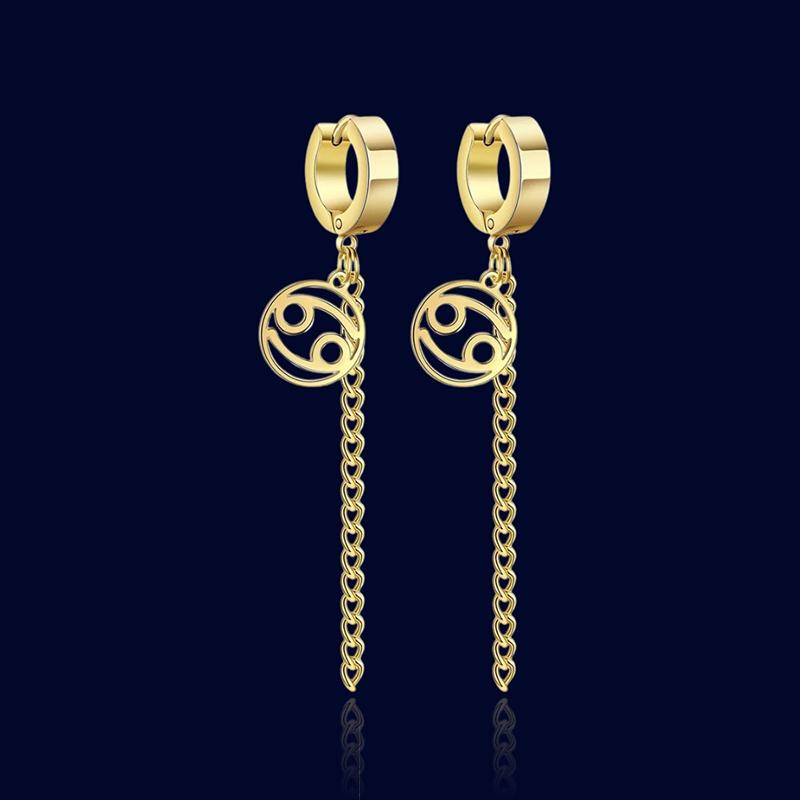 Anneaux d'oreilles Signe Zodiaque Chaînes Cancer "Circe"