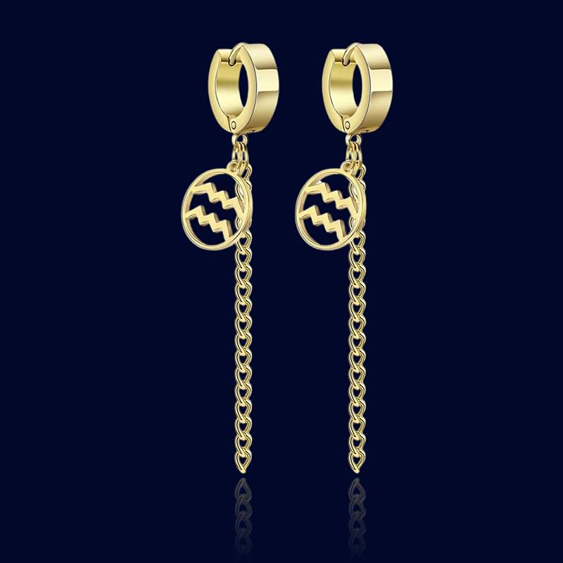 Anneaux d'oreilles Signe Zodiaque Chaînes Verseau "Circe"