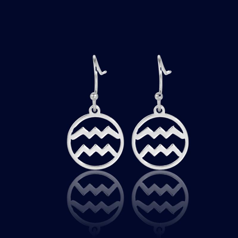 Boucles d'oreilles Zodiaque Argent Verseau "Aquila"
