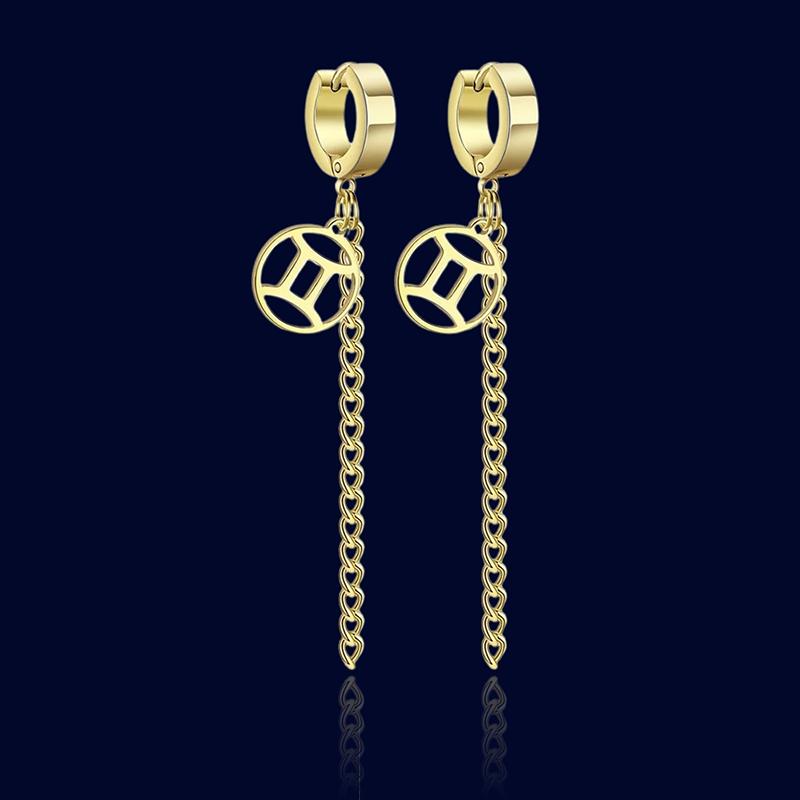 Anneaux d'oreilles Signe Zodiaque Chaînes Gémeaux "Circe"
