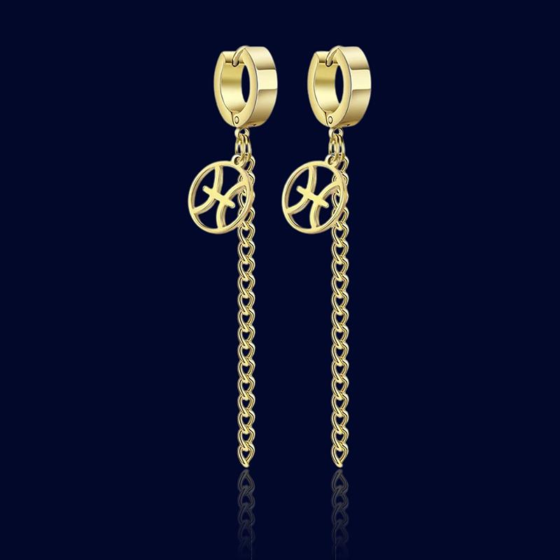 Anneaux d'oreilles Signe Zodiaque Chaînes Poissons "Circe"