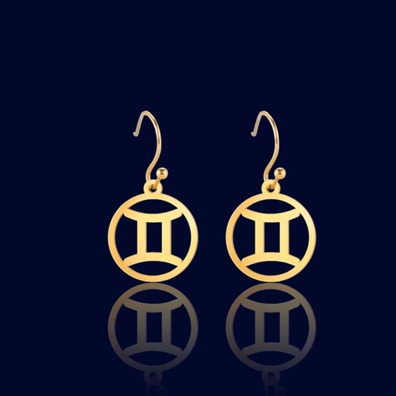 Boucles d'oreilles Zodiaque Argent Gémeaux "Aquila"