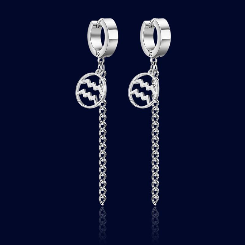 Anneaux d'oreilles Signe Zodiaque Chaînes Verseau "Circe"