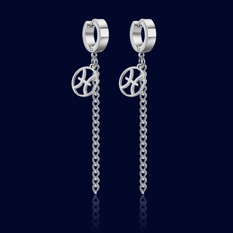 Anneaux d'oreilles Signe Zodiaque Chaînes Poissons "Circe"