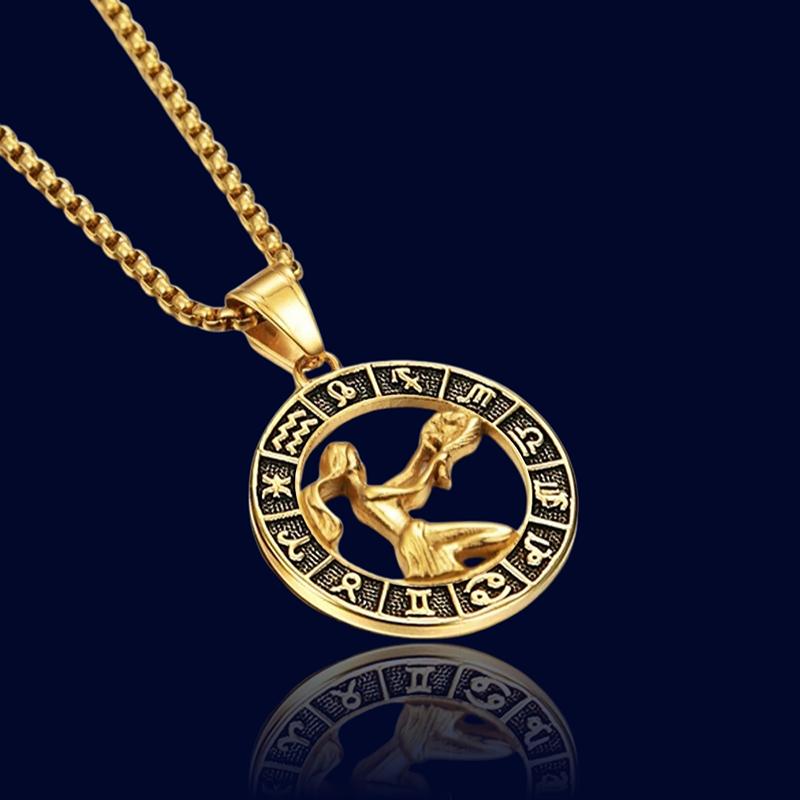 Collier du Zodiaque Vierge - Pendentif Medaille "Hades"