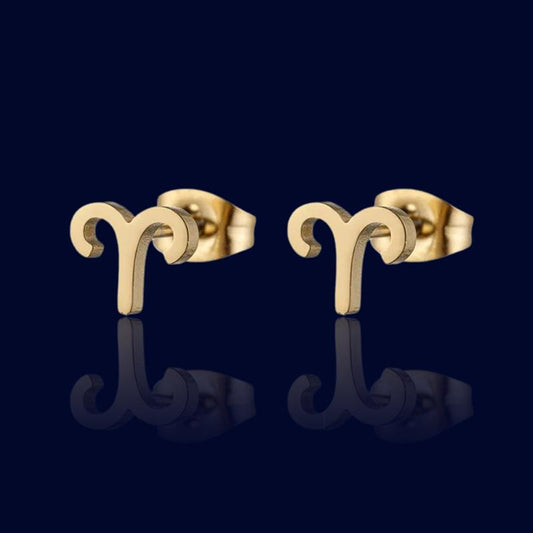 Boucles d'oreilles du Zodiaque Or Bélier "Medusa"