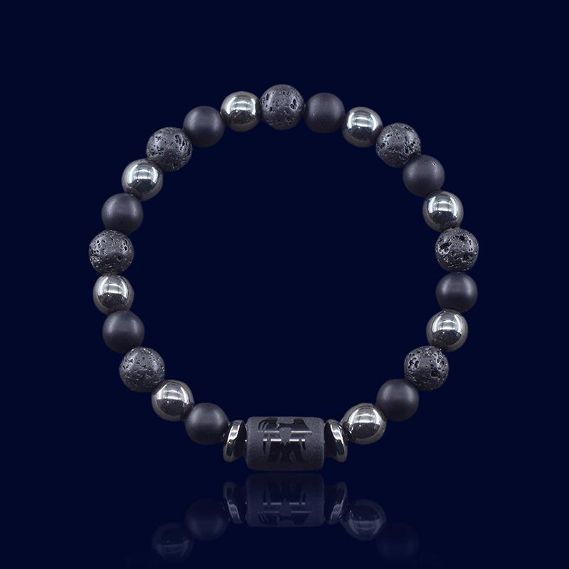 Bracelet Astrologique Gémeaux - Pierre de Lave "Hephaïstos"