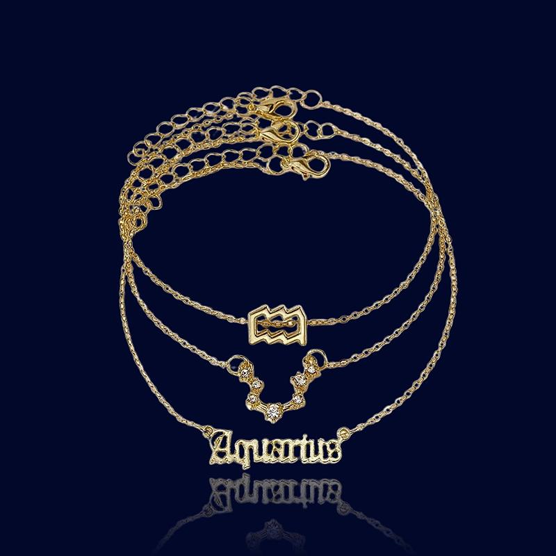 Bracelets de Cheville Astrologique 3 Pièces Verseau "Zeus"