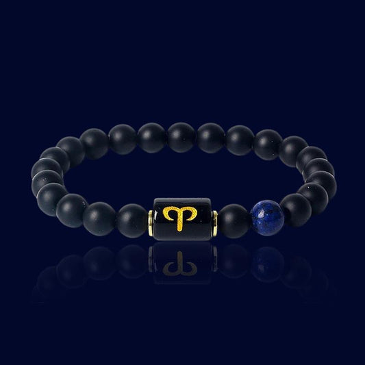 Bracelet Signe Astrologique Bélier - Pierre d'Onyx "Sirius"