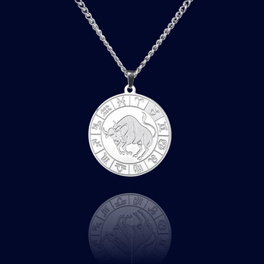 Collier Signe du Zodiaque Taureau - Pendentif Cadran "Eldorado"