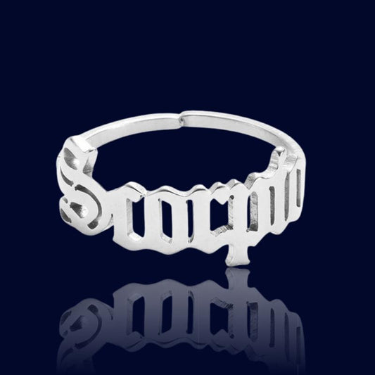Bague Signe Zodiaque Ecriture Scorpion "Alcyone"
