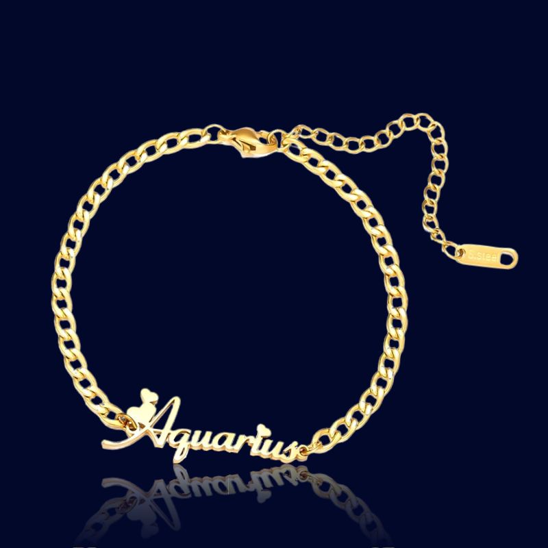 Gourmette Zodiaque Verseau - Bijou Ecriture "Eros"