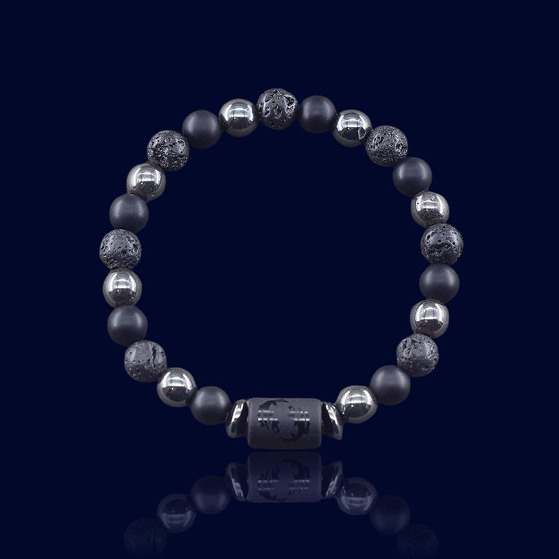 Bracelet Astrologique Poissons - Pierre de Lave "Hephaïstos"