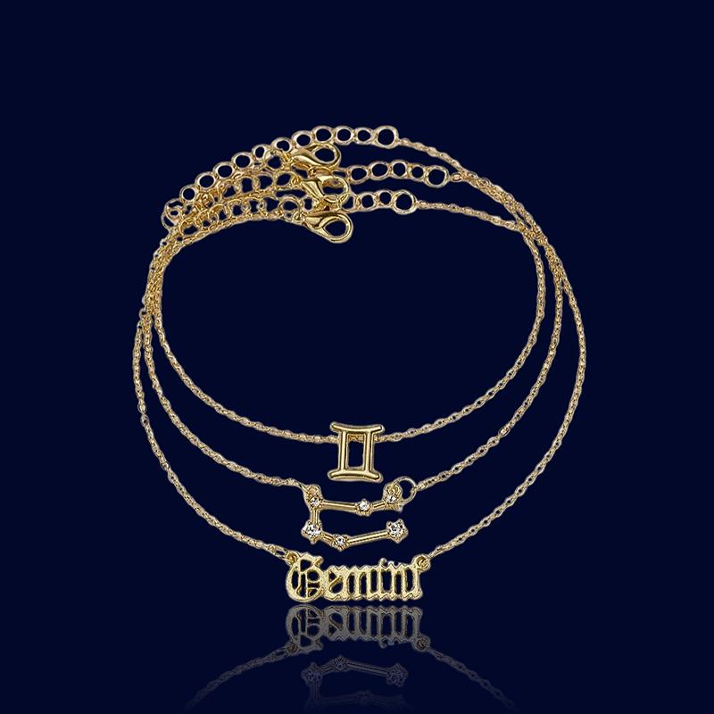 Bracelets de Cheville Astrologique 3 Pièces Gémeaux "Zeus"