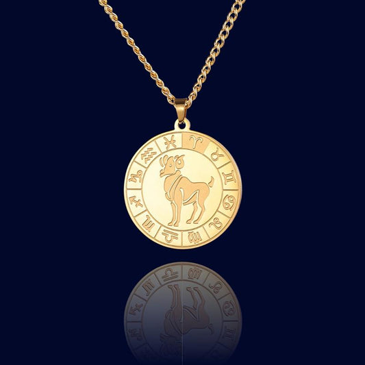 Collier Signe du Zodiaque Bélier - Pendentif Cadran "Eldorado"