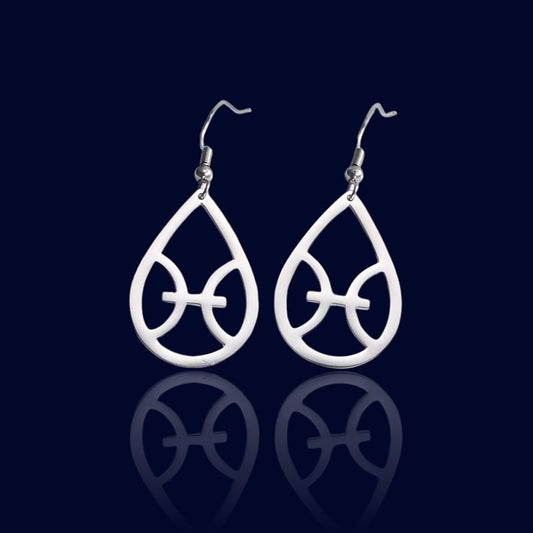 Boucles d'oreilles Astrologique Ovales Poissons "Helios"
