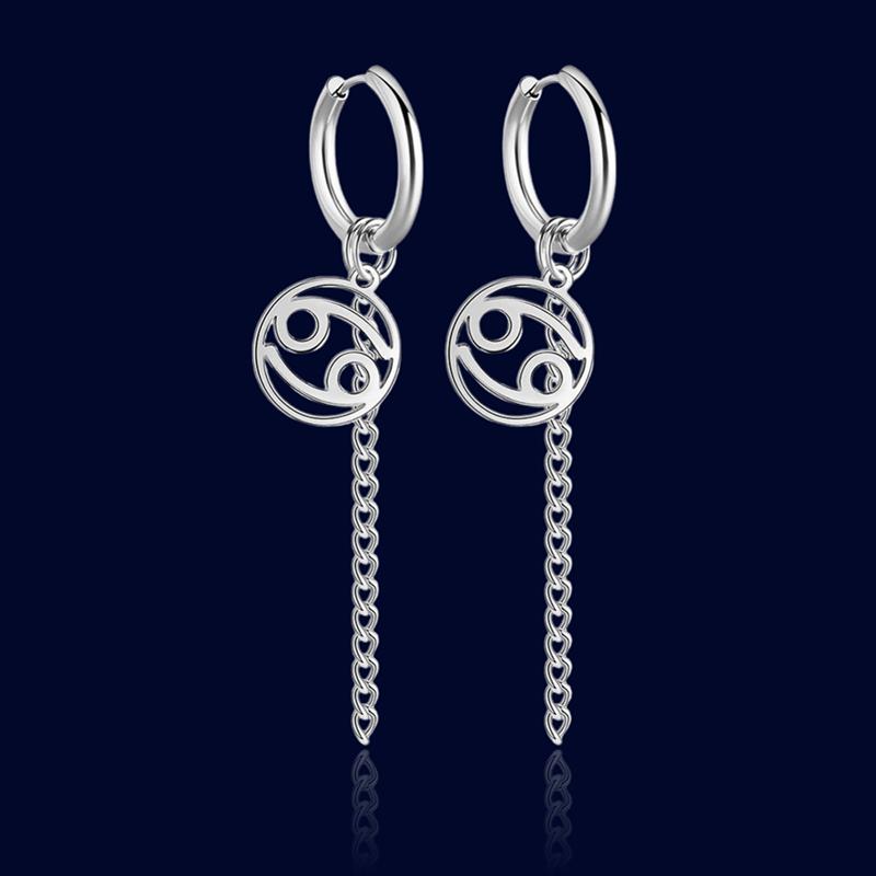 Boucles d'oreilles Pendantes Signe du Zodiaque Cancer "Titania"