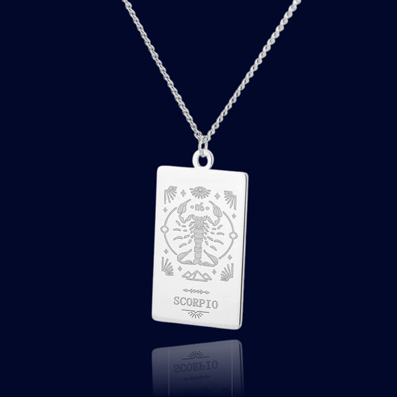 Collier Signe Zodiaque Scorpion - Pendentif Parchemin "Echidna"