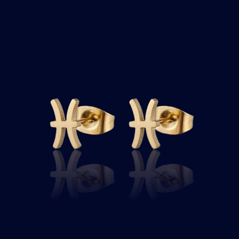 Boucles d'oreilles du Zodiaque Or Poissons "Medusa"