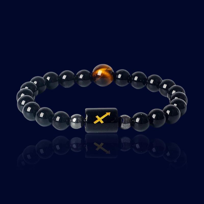 Bracelet Signe Zodiaque Sagittaire - Oeil de Tigre Jaune "Artemis"