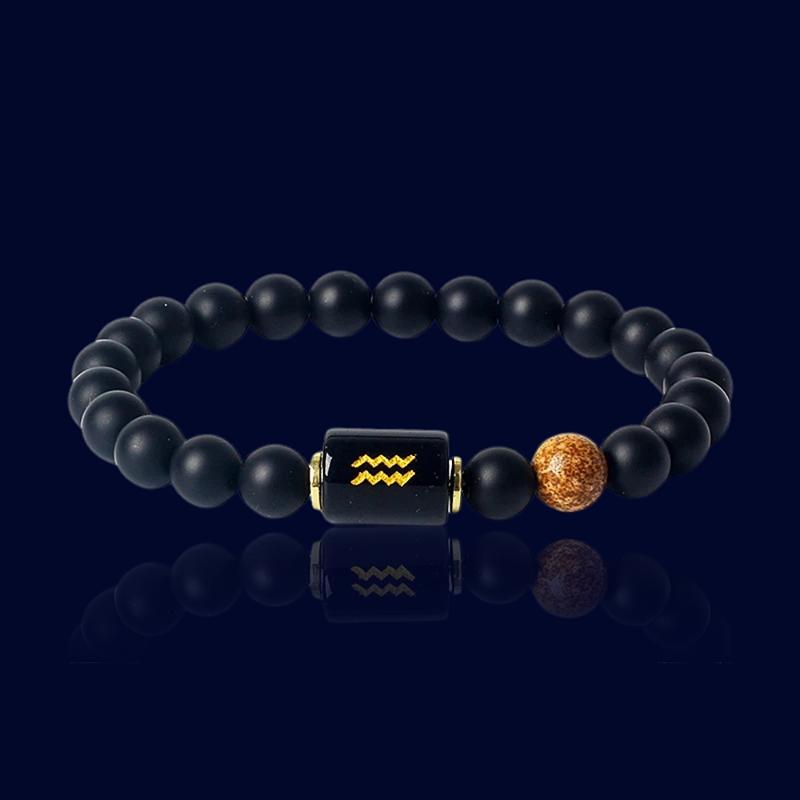 Bracelet Signe Astrologique Verseau - Pierre d'Onyx "Sirius"
