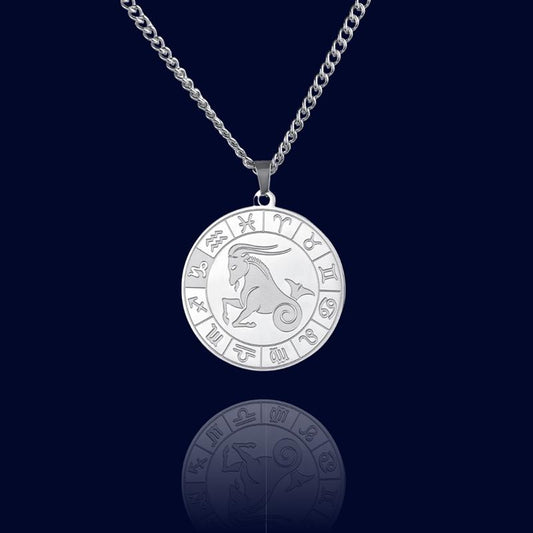 Collier Signe du Zodiaque Capricorne - Pendentif Cadran "Eldorado"