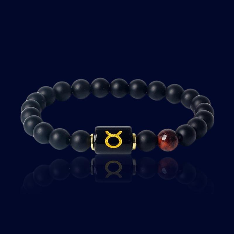 Bracelet Signe Astrologique Taureau - Pierre d'Onyx "Sirius"