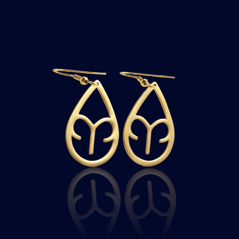 Boucles d'oreilles Astrologique Ovales Bélier "Helios"