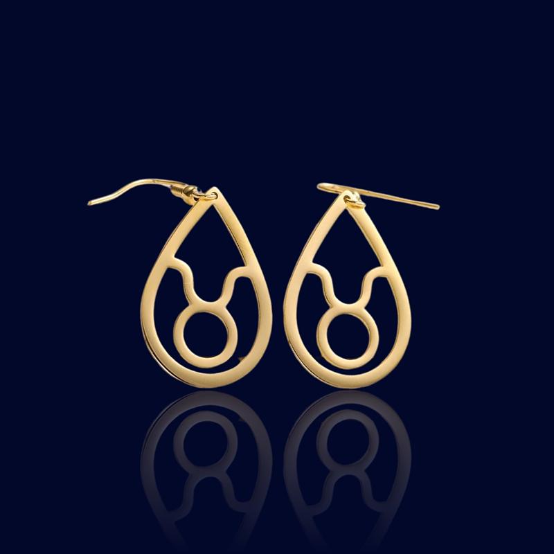 Boucles d'oreilles Astrologique Ovales Taureau "Helios"