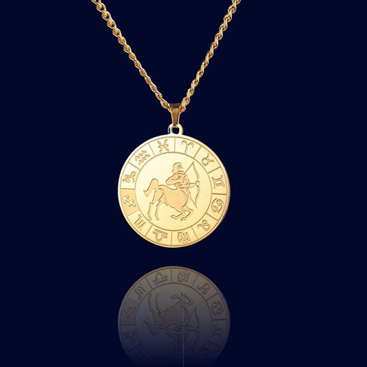 Collier Signe du Zodiaque Sagittaire - Pendentif Cadran "Eldorado"
