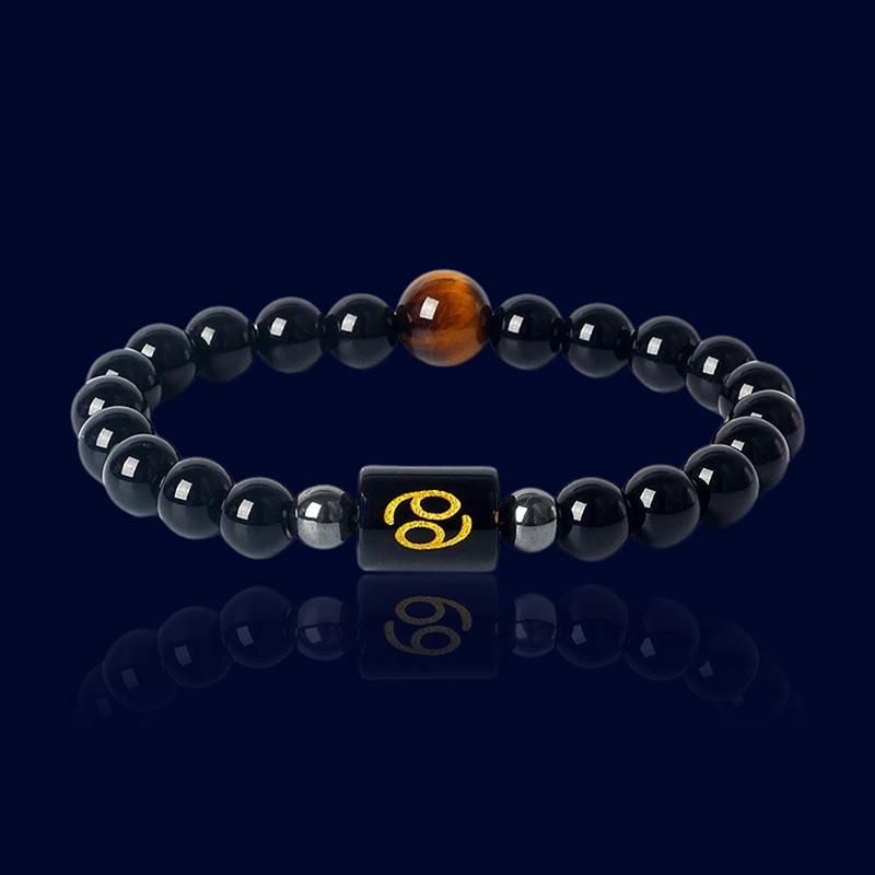 Bracelet Signe Zodiaque Cancer - Oeil de Tigre Jaune "Artemis"