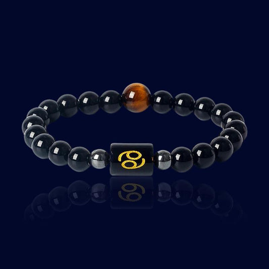 Bracelet Signe Zodiaque Cancer - Oeil de Tigre Jaune "Artemis"