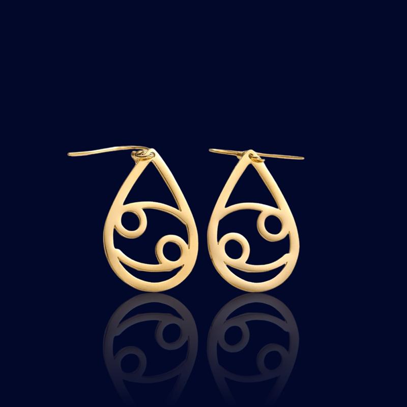 Boucles d'oreilles Astrologique Ovales Cancer "Helios"