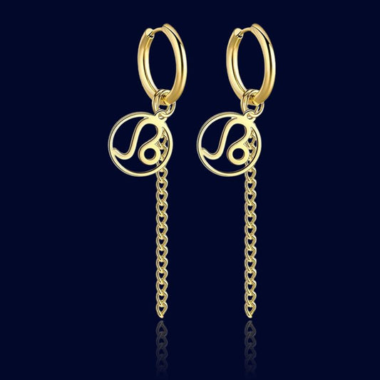Boucles d'oreilles Pendantes Signe du Zodiaque Lion "Titania"