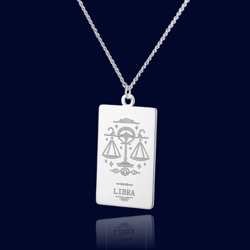 Collier Signe Zodiaque Balance - Pendentif Parchemin "Echidna"