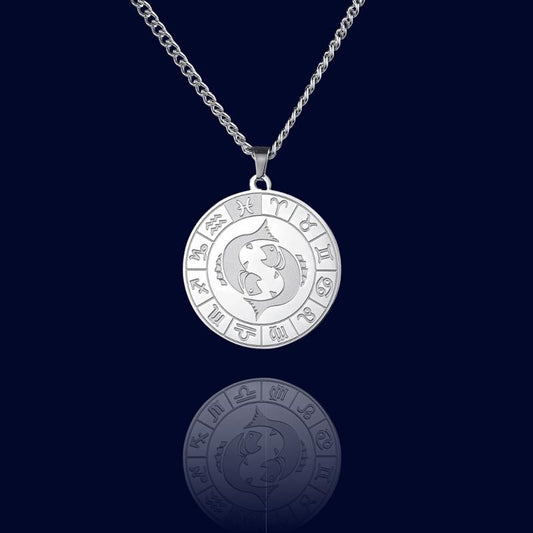 Collier Signe du Zodiaque Poissons - Pendentif Cadran "Eldorado"