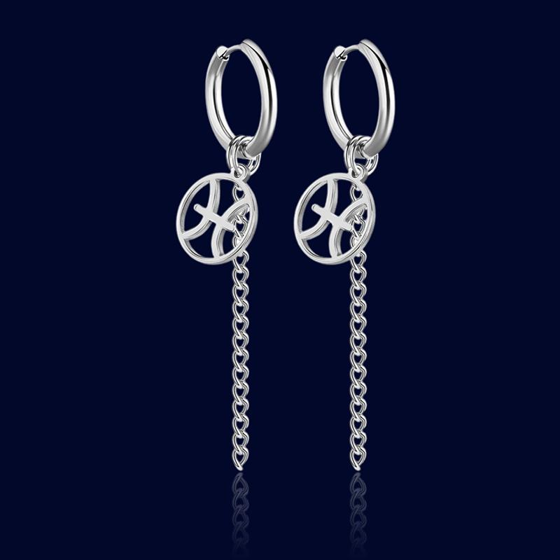 Boucles d'oreilles Pendantes Signe du Zodiaque Poissons "Titania"