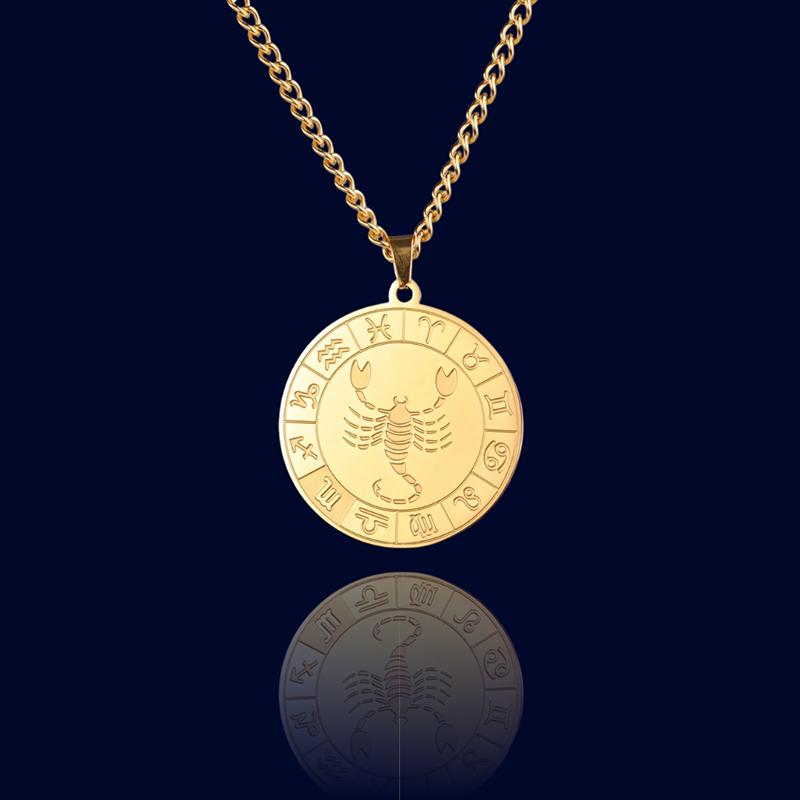 Collier Signe du Zodiaque Scorpion - Pendentif Cadran "Eldorado"