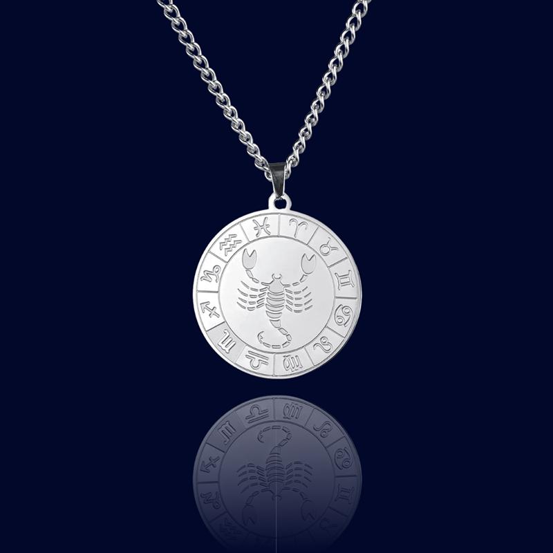 Collier Signe du Zodiaque Scorpion - Pendentif Cadran "Eldorado"