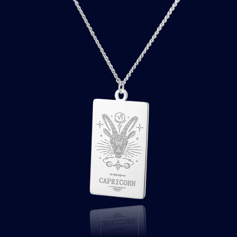 Collier Signe Zodiaque Capricorne - Pendentif Parchemin "Echidna"