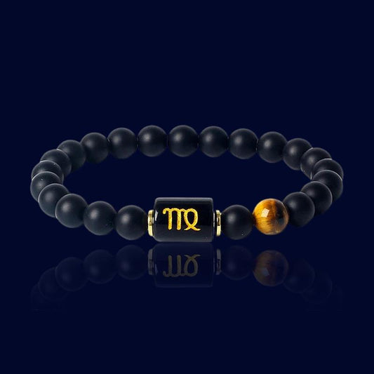 Bracelet Signe Astrologique Vierge - Pierre d'Onyx "Sirius"