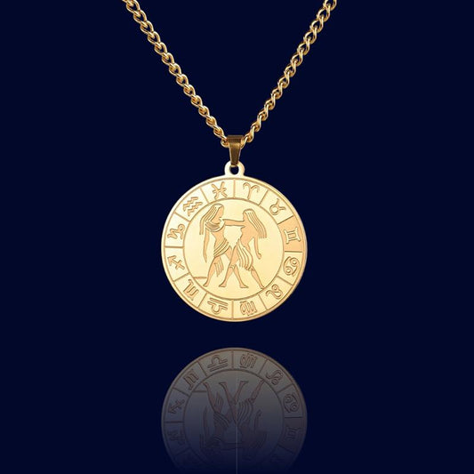 Collier Signe du Zodiaque Gémeaux - Pendentif Cadran "Eldorado"