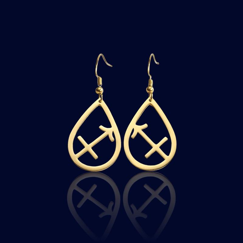 Boucles d'oreilles Astrologique Ovales Sagittaire "Helios"