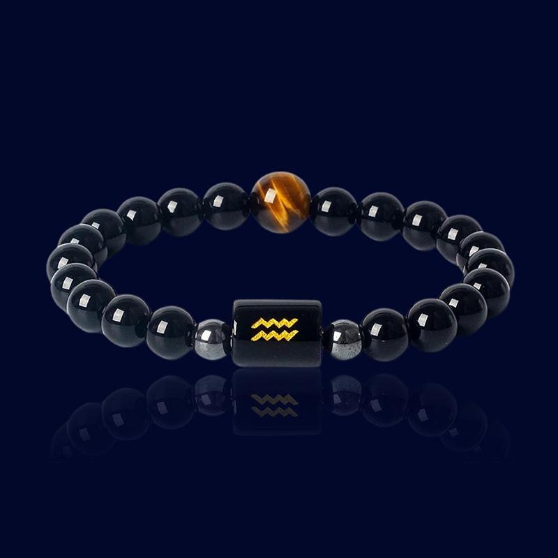 Bracelet Signe Zodiaque Verseau - Oeil de Tigre Jaune "Artemis"