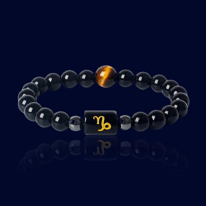 Bracelet Signe Zodiaque Capricorne - Oeil de Tigre Jaune "Artemis"