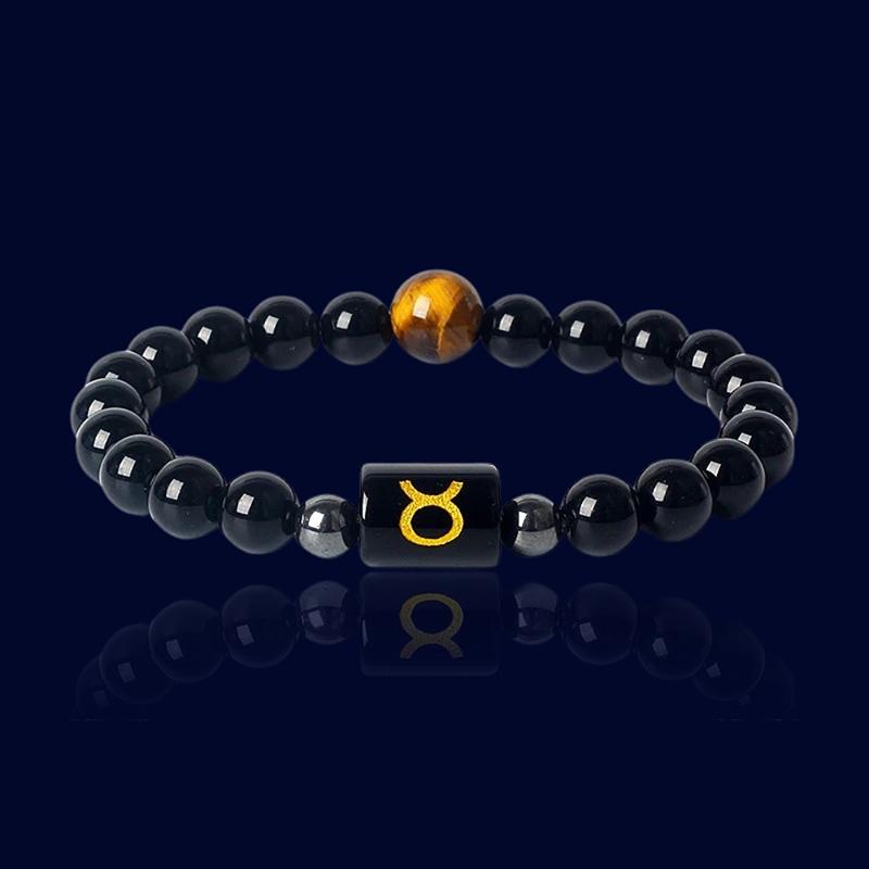 Bracelet Signe Zodiaque Taureau - Oeil de Tigre Jaune "Artemis"