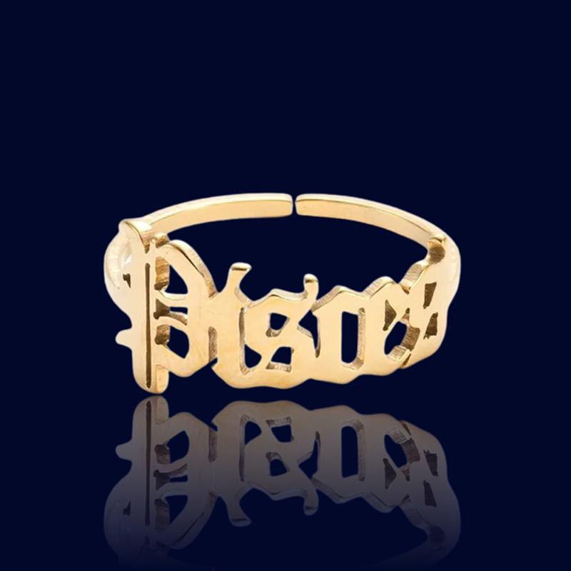 Bague Signe Zodiaque Ecriture Poissons "Alcyone"