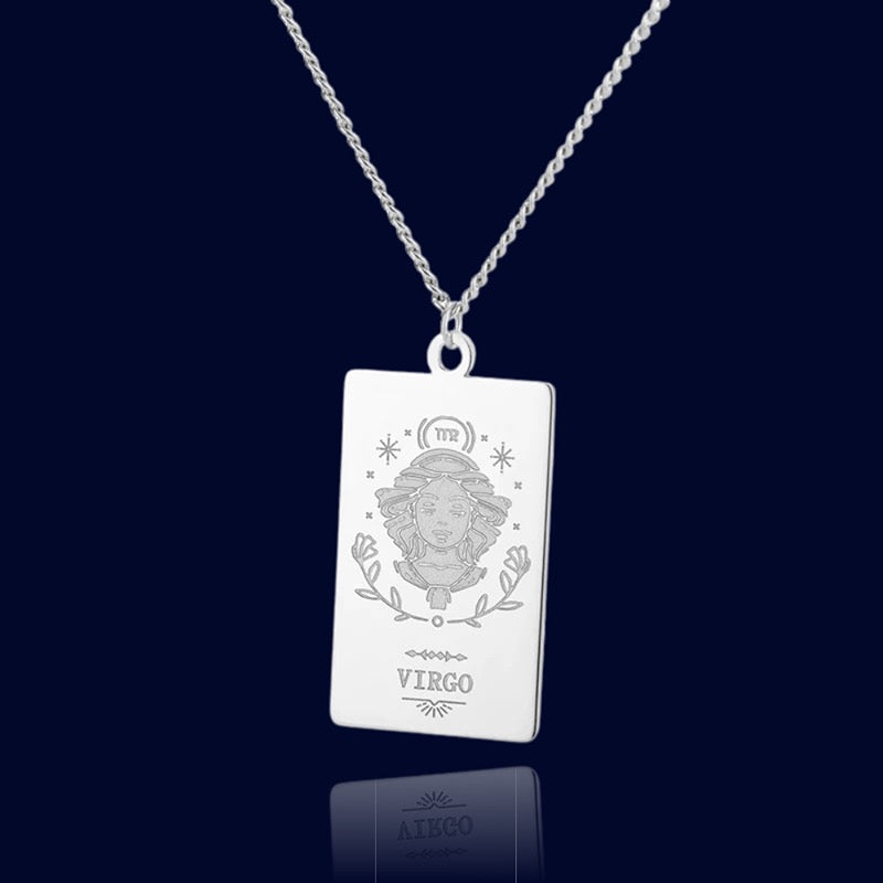 Collier Signe Zodiaque Vierge - Pendentif Parchemin "Echidna"